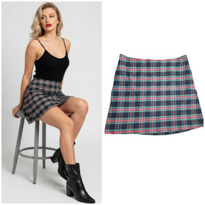 Vineyard Vines 8 Navy Red Green Plaid Mini Skirt Holiday